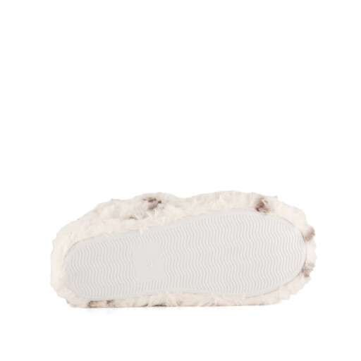 Hoge dames pluche pantoffels beige