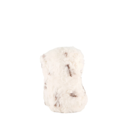 Hoge dames pluche pantoffels beige