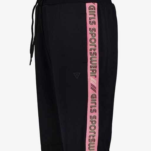 Meisjes trainingsbroek zwart roze