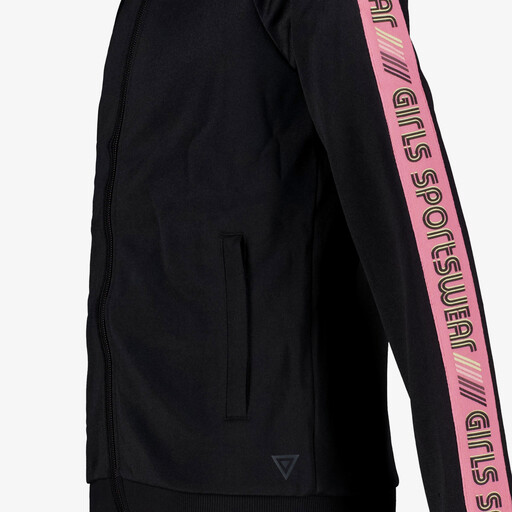 Meisjes trainingsjas zwart roze