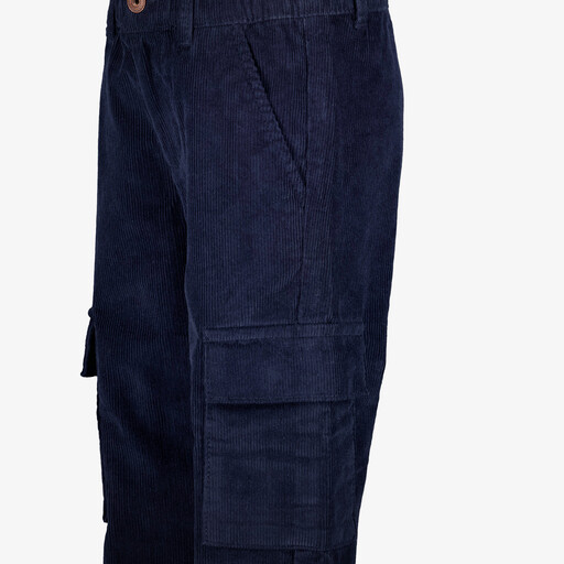 Jongens corduroy cargo broek donkerblauw