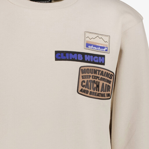 Jongens sweater met backprint ecru
