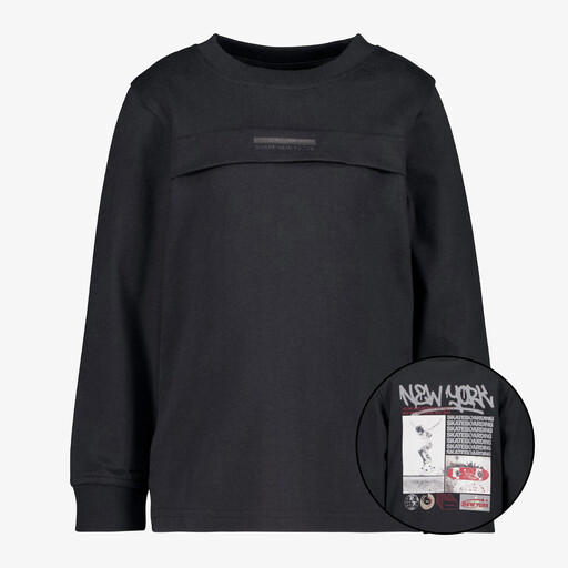 Jongens shirt met backprint donkerblauw