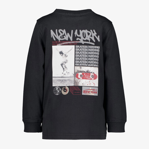 Jongens shirt met backprint donkerblauw