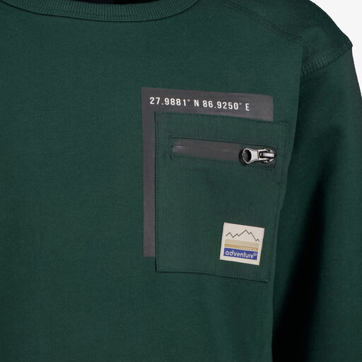 Jongens sweater met borstzakje donkergroen