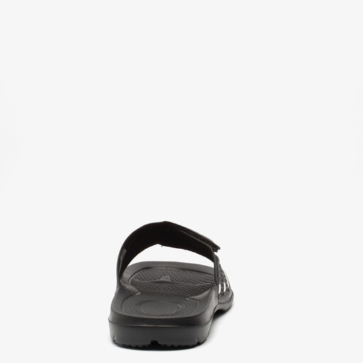 Heren badslippers met klittenband zwart wit