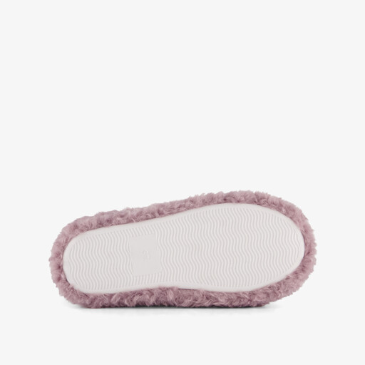 Hoge pluche dames pantoffels lila