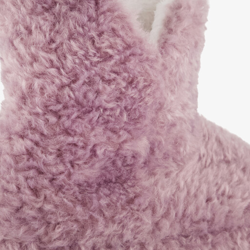 Hoge pluche dames pantoffels lila