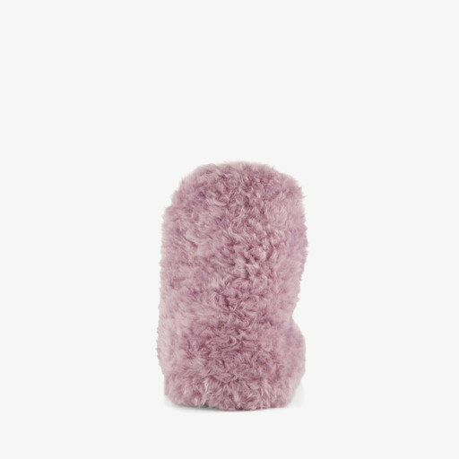 Hoge pluche dames pantoffels lila