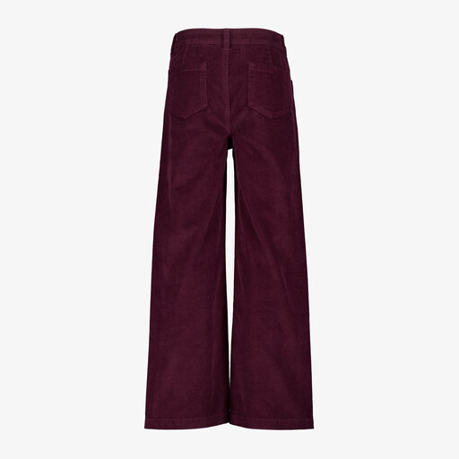 Wide leg meisjes corduroy broek bordeaux rood