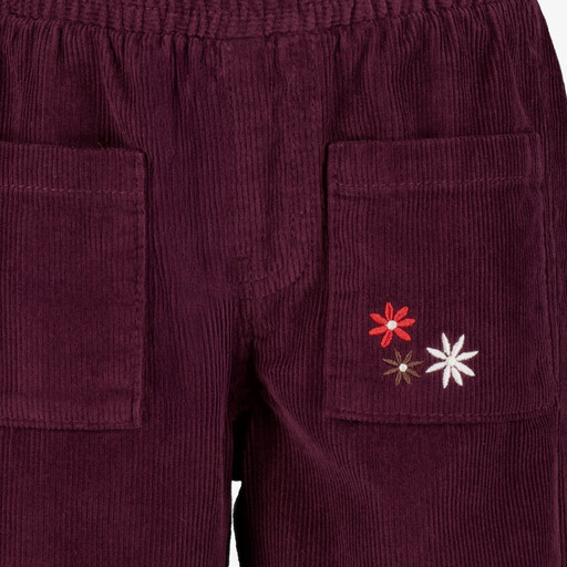 Wide leg meisjes corduroy broek bordeaux