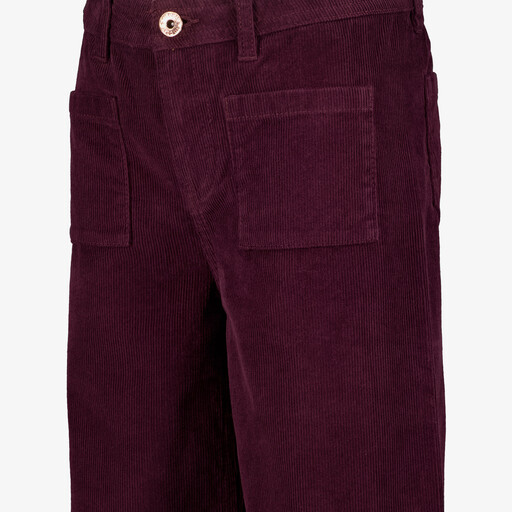 Wide leg meisjes corduroy broek bordeaux rood