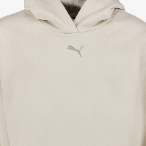 ESS Centered Cat Logo kinder hoodie cremekleurig