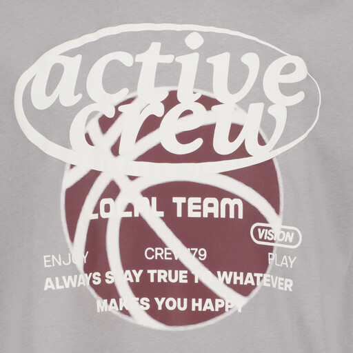 Heren T-shirt met print lichtgrijs