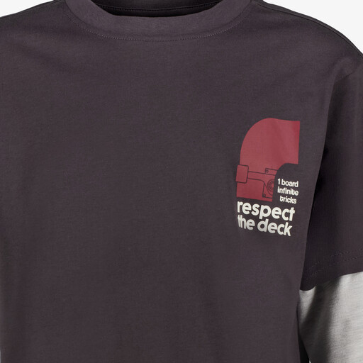 Jongens shirt met lange mouwen en backprint grijs