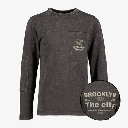 Longsleeve jongens shirt met backprint grijs