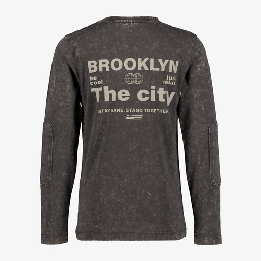 Longsleeve jongens shirt met backprint grijs