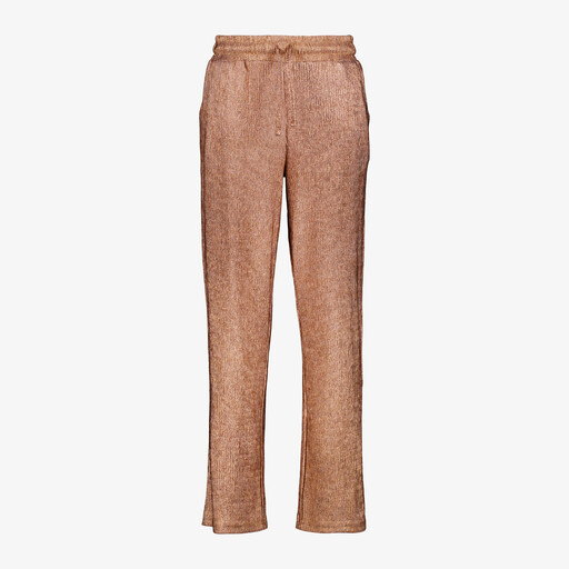 Meisjes rib broek goudkleurig