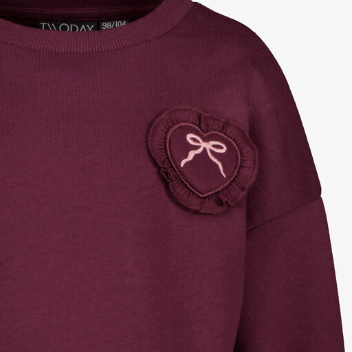 Meisjes sweater met backprint bordeauxrood