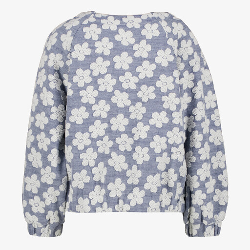 Meisjes bomberjack met bloemenprint lichtblauw