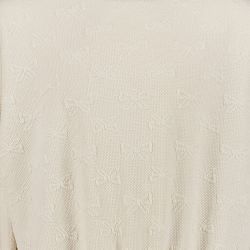 Meisjes sweater met geborduurde strikjes ecru