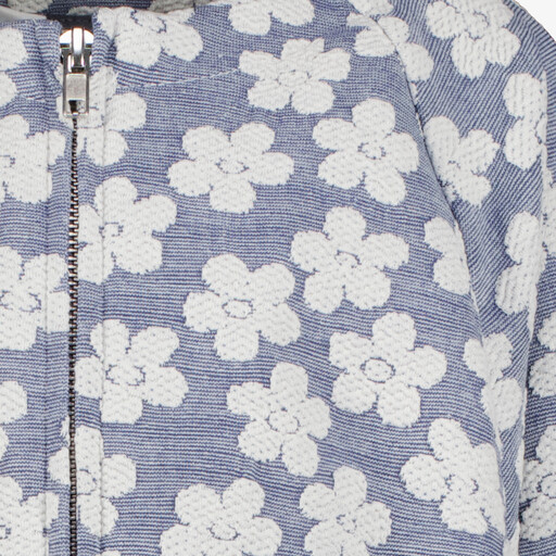 Meisjes bomberjack met bloemenprint lichtblauw