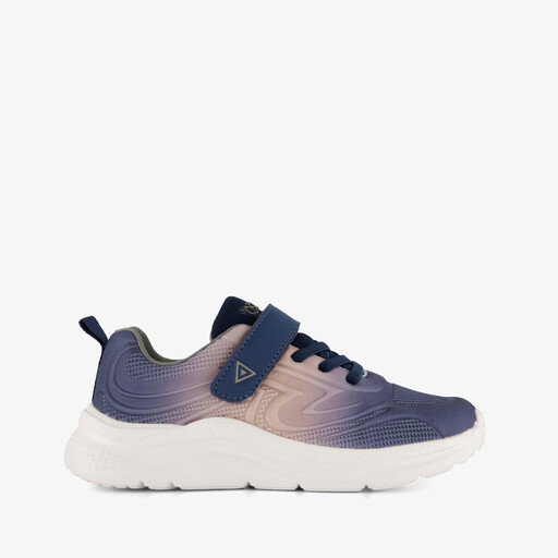 Meisjes sportschoenen blauw beige