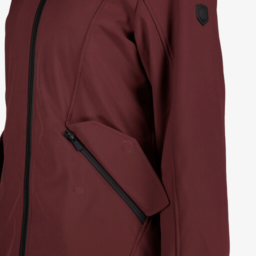 Lange dames softshell jas bordeauxrood