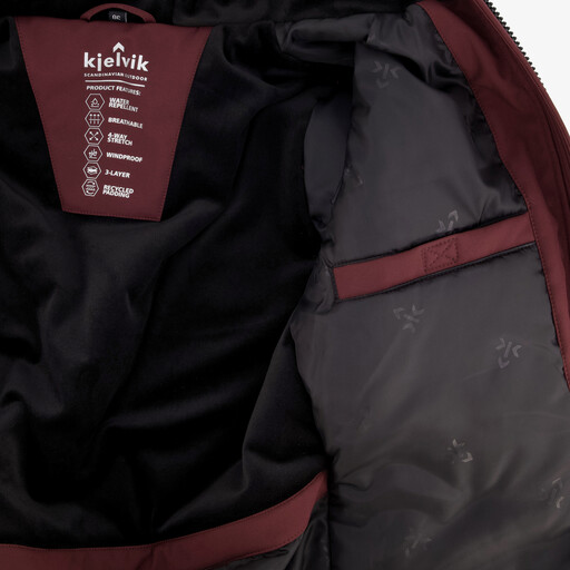 Lange dames softshell jas bordeauxrood
