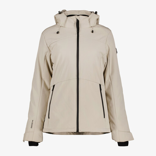 Softshell dames winterjas beige