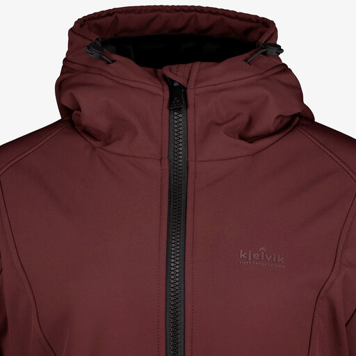 Lange dames softshell jas bordeauxrood