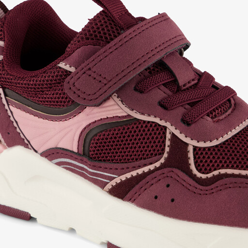 Meisjes sneakers bordeauxrood en roze