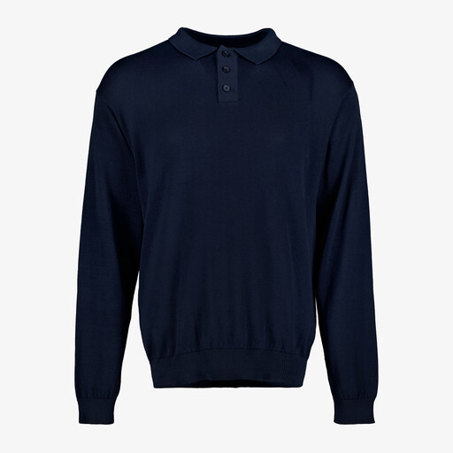 Heren pullover trui met polokraag blauw