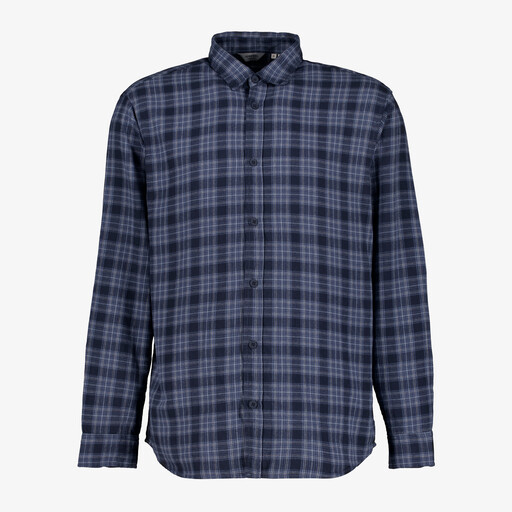 JJ Rebel heren overhemd geruit blauw