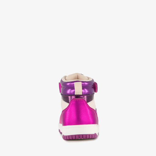 Hoge meisjes sneakers roze met glitters
