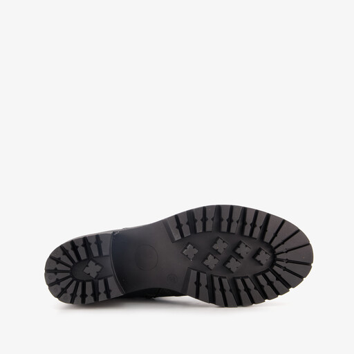 Leren dames boots met hak zwart