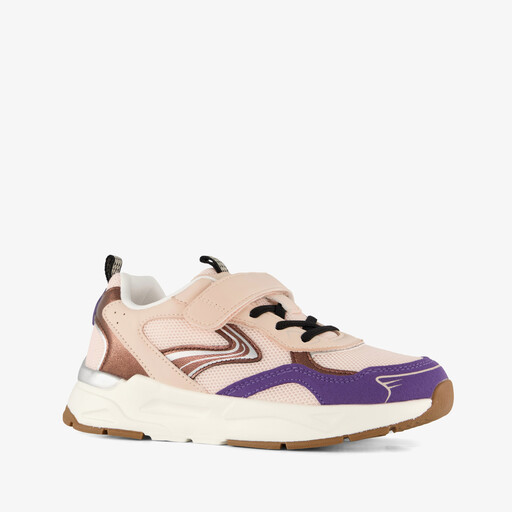 Meisjes sneakers beige paars