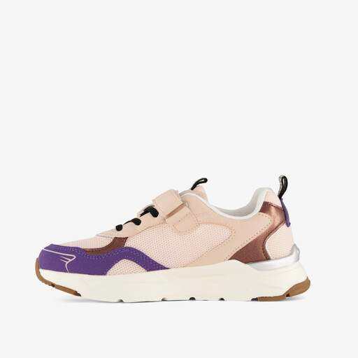 Meisjes sneakers beige paars