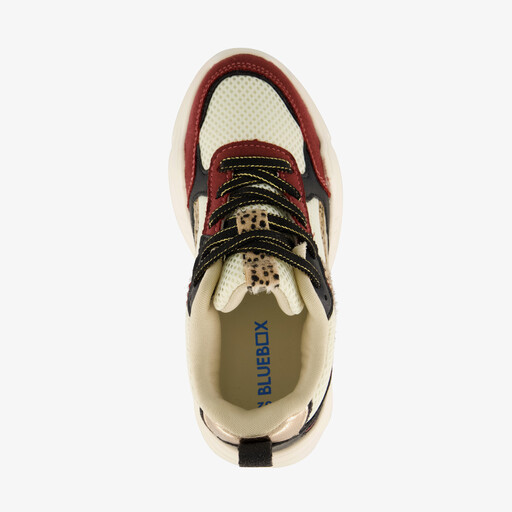 Meisjes dad sneakers beige bordeaux