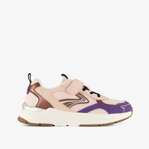 Meisjes sneakers beige paars