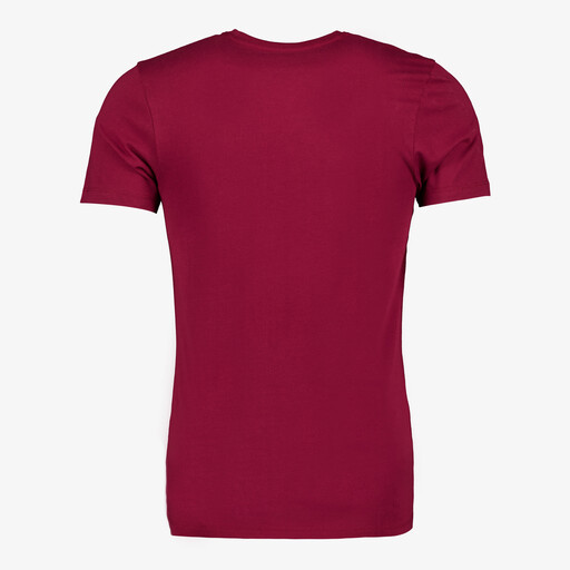 Heren T-shirt bordeauxrood katoen ronde hals