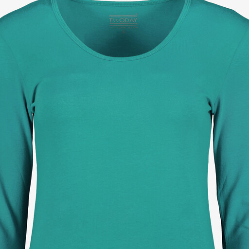 Dames basic longsleeve shirt groen