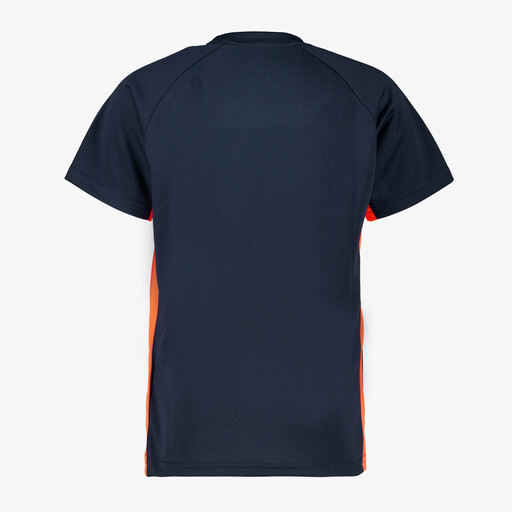 Kinder voetbal T-shirt donkerblauw oranje