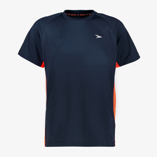 Kinder voetbal T-shirt donkerblauw oranje