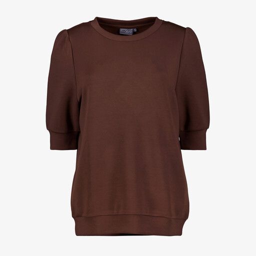 Dames sweat T-shirt bruin