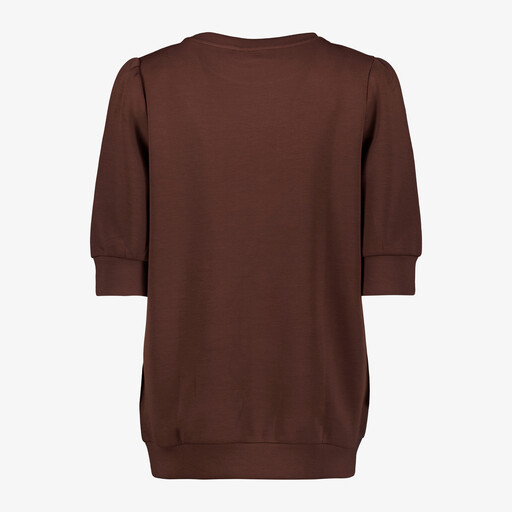 Dames sweat T-shirt bruin