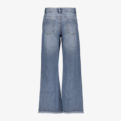 Meisjes wide leg jeans met strass steentjes