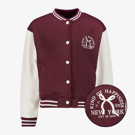 Meisjes baseball vest bordeaux rood
