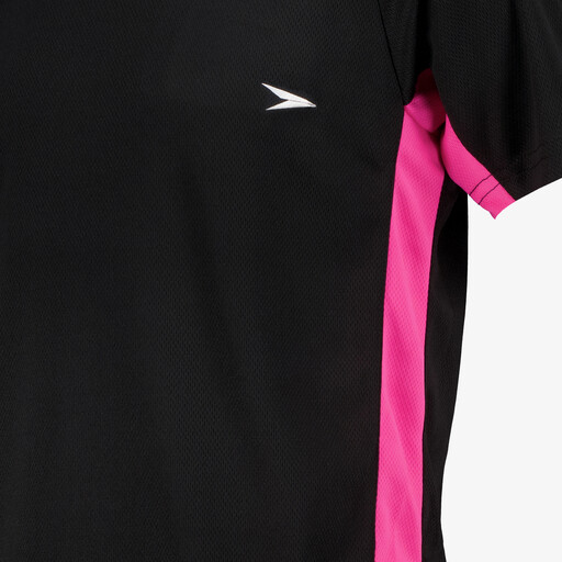 Kinder voetbal T-shirt zwart roze