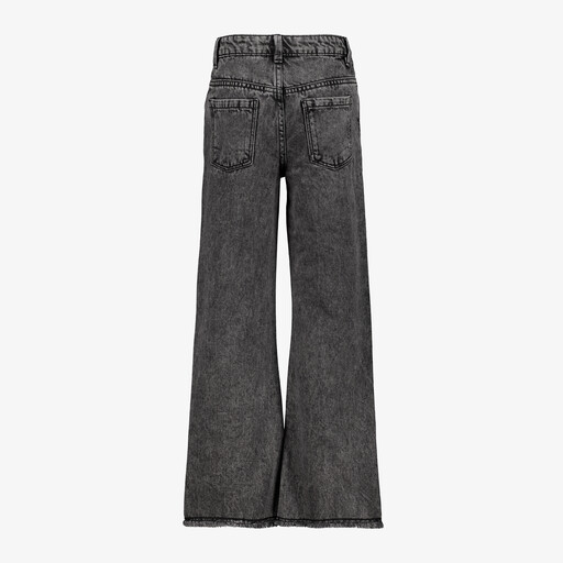 Meisjes wide leg jeans donkergrijs